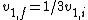 v_{1,f}=1/3v_{1,i}